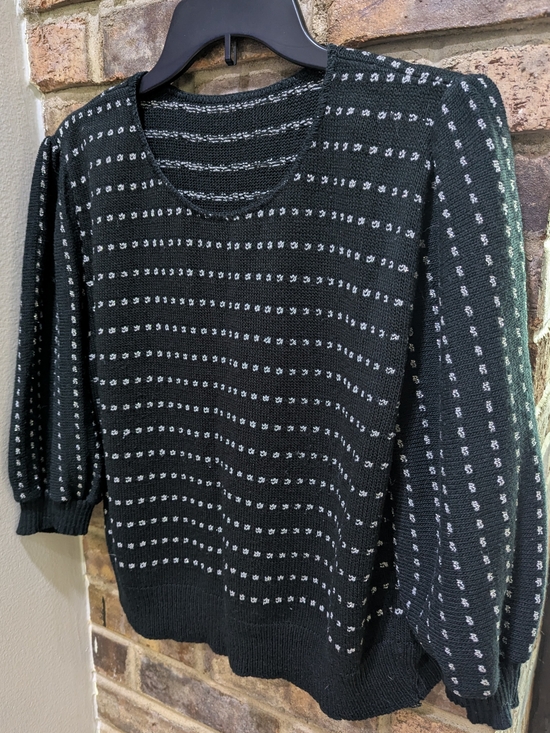 Union Made Sweaters - Vintage Union Made Black & Silver Sweater